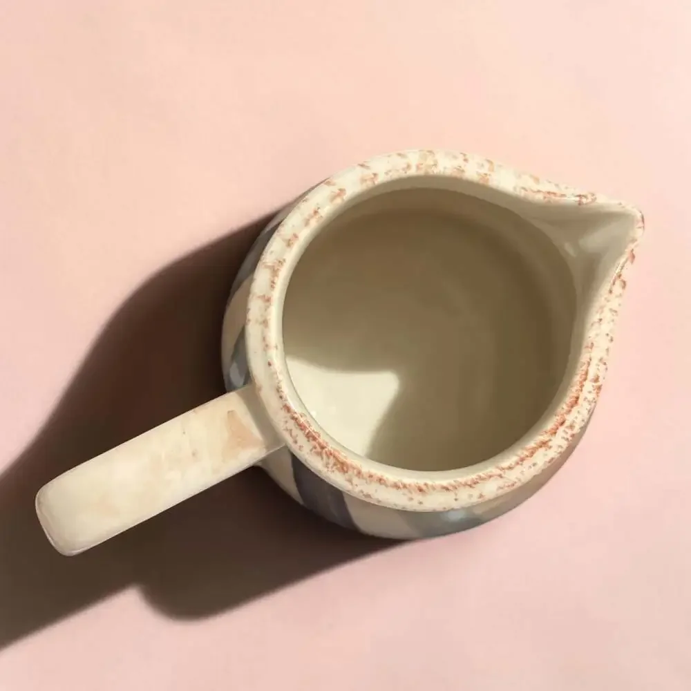 Bloomingville Allium Ceramic Sugar Bowl, Cream Pitcher, and Salt Shaker Set